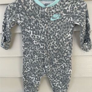 Nike Gray and Blue Footies One Piece